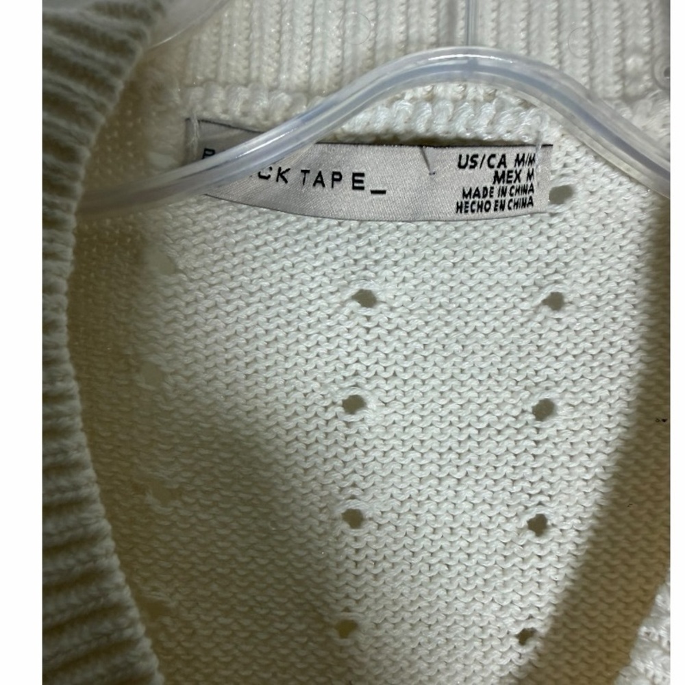 Black Tape Cream Star Button Cardigan - Casual Date- Size M - Picture 5 of 5